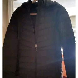 Large Womens 32 Degrees Hooded Black Jacket