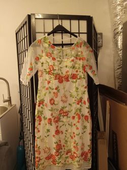 White Dress With Flowers