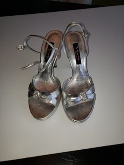 Nina Giammi Silver Metallic Hells.