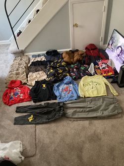 Kids clothes size 7 and 8 everything for 110 12 shorts 2 pants 6 jackets 4 sweaters