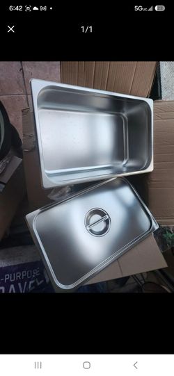 Chafing pan with lid - 6" deep x 21"x13"