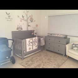 2 Piece Baby Crib N Changing Table