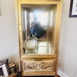FINAL WEEKEND MOVING SALE! Unique Gold Armoire With Mirrorsw