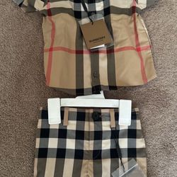 Burberry Toddler Set (Shirt 12m) Shorts(18m) BRAND  NEW (will Sell Separate) PRICES ARE FIRM