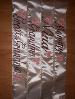 Baby shower sashes