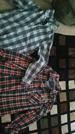 Blue 6\7 tommy hilfigure. Red one 7\8 H&M