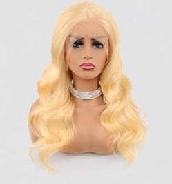 Blonde Body Wave Human Hair Wig 13x6 HD Lace Front 22” 150 Density