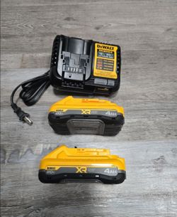 2---DeWalt 20V MAX XR POWERPACK Batterys dcb2104 and charger  mod# dcb1104 all new
