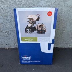 Chicco Corso Primo ClearTex Travel System - Hazelnut (New in box)