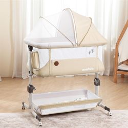 MOMFANN Baby Bassinet Bedside Sleeper + free bonus firm mattress