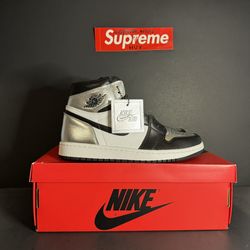 Jordan 1 High Silver Toe Men Sizes