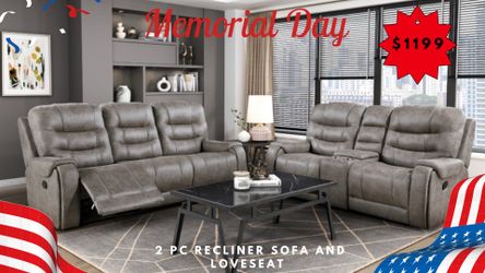 2 PC RECLINER SOFA AND LOVESEAT