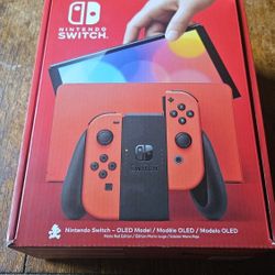 Nintendo Switch Oled Red Mario Edition. W/256 Gig Memory Card. 