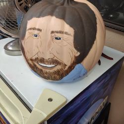 Bob Ross Self-portrait Pumpkin