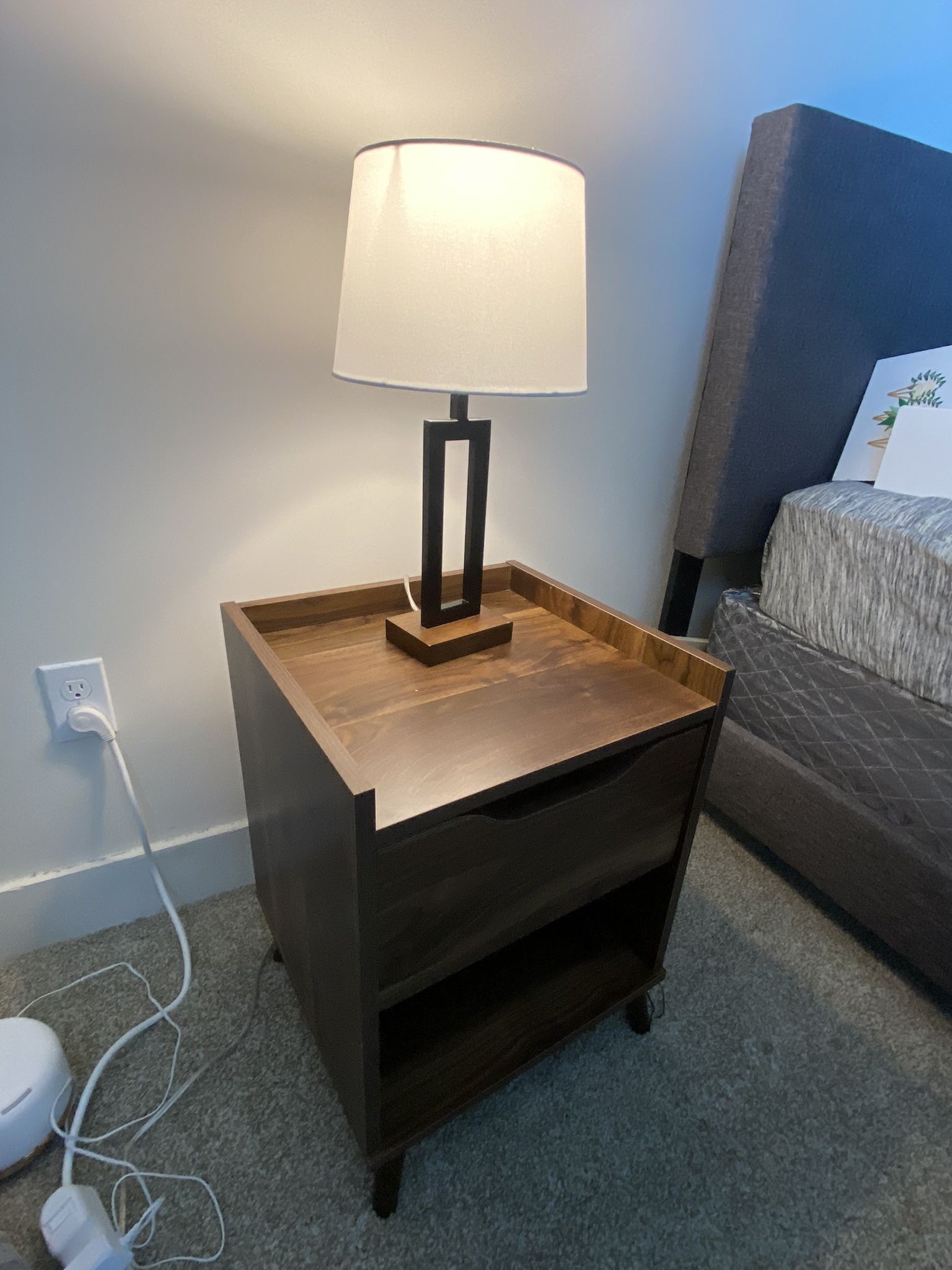 Night Stand/ Table with Lamp