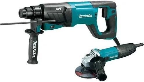 MAKITA SDS-Plus AVT Rotary Hammer with Case and 4-1/2" Angle Grinder