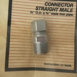 Ace connector, Straight male iron pipe.  3/8” x 3/8”