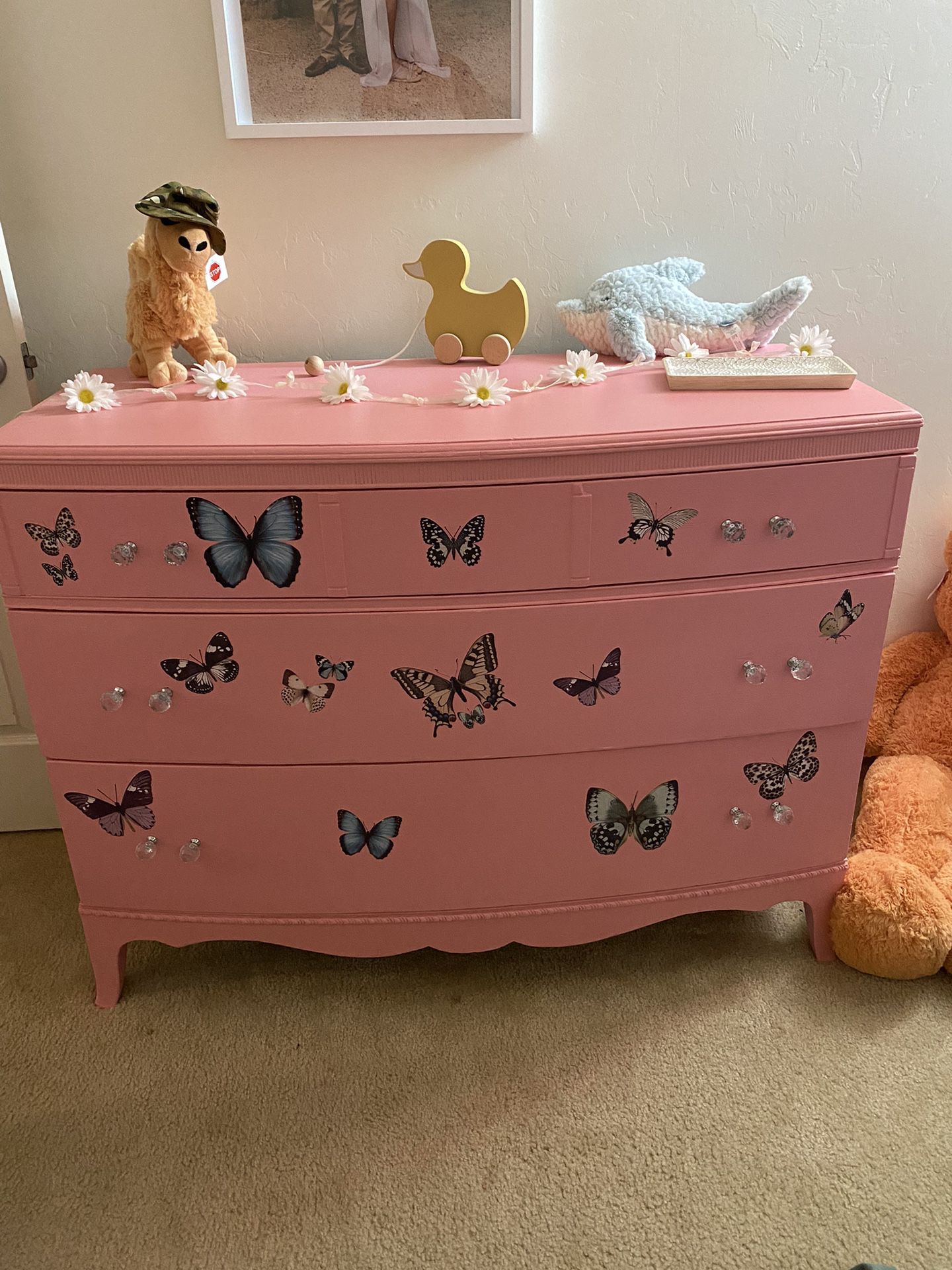 Pink Antique Dresser 