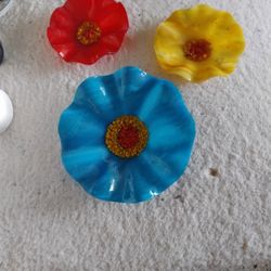 Vintage Hand Blown Flowers Super Bright Colors Large Medium And Small Flowers
