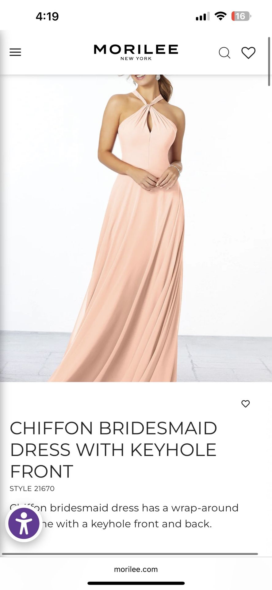Morilee Chiffon Bridesmaid Dress