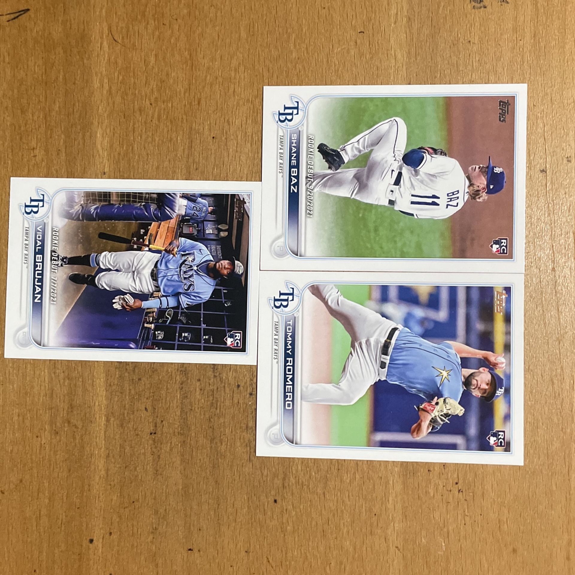 2022 TOPPS UPDATE TB RAYS 3 CARD ROOKIE LOT 