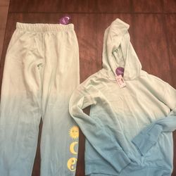 NWT Girls 12/14 Hombre Hooded Sweatsuit With Moon And Sun