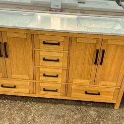 Double Sink Solid Wood Bathroom Vanity -  Soft Close