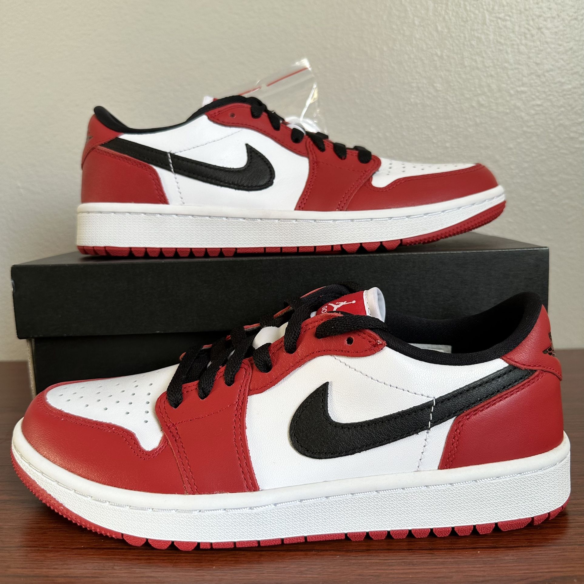 NEW Nike Air Jordan 1 Retro Low Golf Shoes Bred Black Red White Size 7