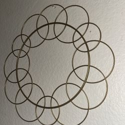 2-Piece Round Floral Gold Metal Wall Art – Modern Boho Accent