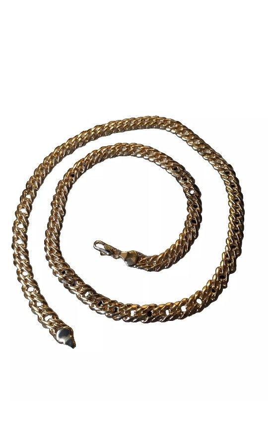18k Gold Layered Filled Over Jewelers Brass 24 Inch 7mm Chain Made In Brazil
