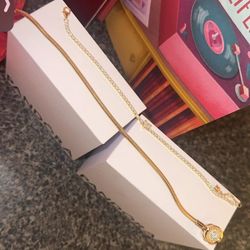 Two Authentic Gold Pandora Bracelets 