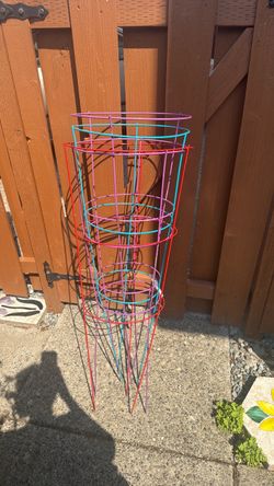 3 Colorful Tomato Cages – 42” Tall