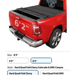 6'2 Quad-Fold Hard Truck Bed Cover for Chevy/GMC (2015-2026)