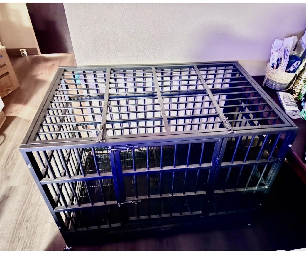 Xxl Dog Cage/ Crate / Top Opens Don’t know The Measurements My Belgian Malanois Was Comfy In It