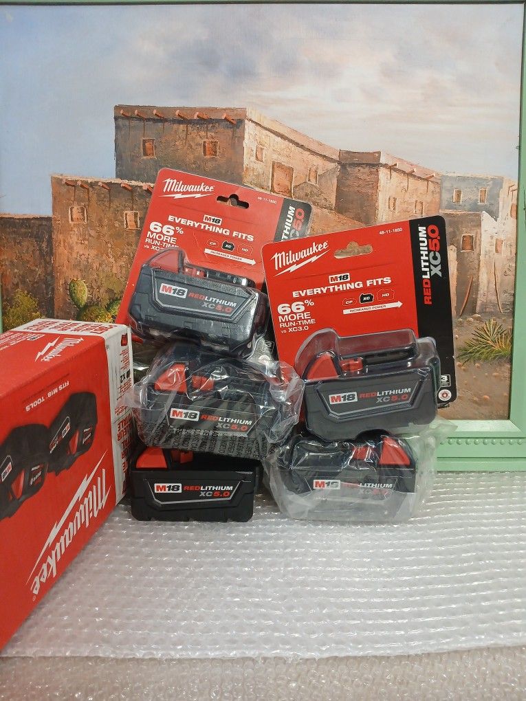 NEW MILWAUKEE M18 5.0 BATTERY $80 EACH