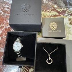 Vince Camuto Set Women Watch Nd Necklace New