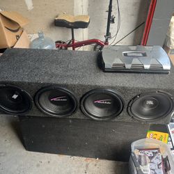 Subwoofer 2 JBL And 2 Audio Bahn And Amplifier MD Sound MD2672