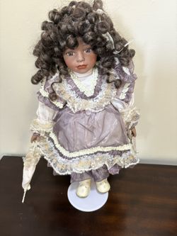 Black Victorian Purple Lace Doll