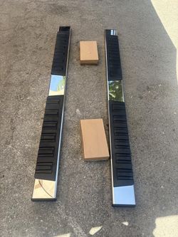 LA Zona Auto Parts 6 inch Chrome Running Board Crew Cab Truck Chevy GMC Toyota Nissan Ford 