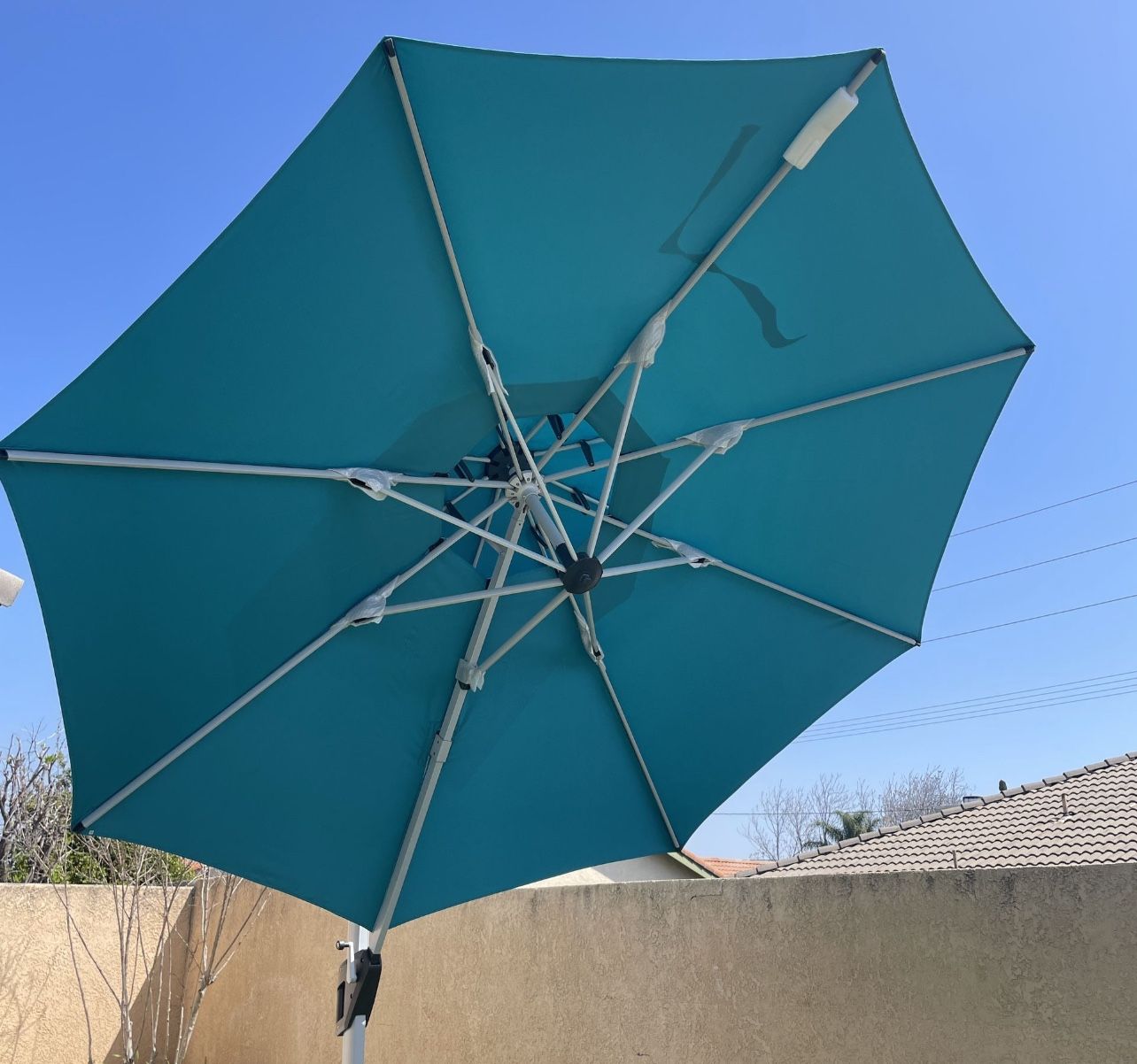 10 ft turquoise patio umbrella PURPLE LEAF Outdoor 10' x 10' Easy Assembly resistant performance and structural integrity even in breezy conditions IdealHouse 10 ft Patio Umbrella