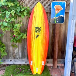 5’6 Sea Rat Twin Fin Performance Fish Surfboard Surf Board (not Channel Islands Rocket Wide Lost Rnf 96 Sharpeye Js Rusty Firewire Machado Pyzel)