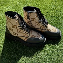 Gucci GG Canvas Ankle Boots - Size 12 US / 11 UK, New with Box & Dust Bags