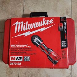 New Milwaukee 2473-22 M12 Force Logic 1/2 "- 1" Cordless Press Tool Kit, New 