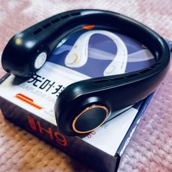 Portable Leafless Hanging Neck Fan H9 – 5 Speeds, USB Rechargeable, Hands-Free