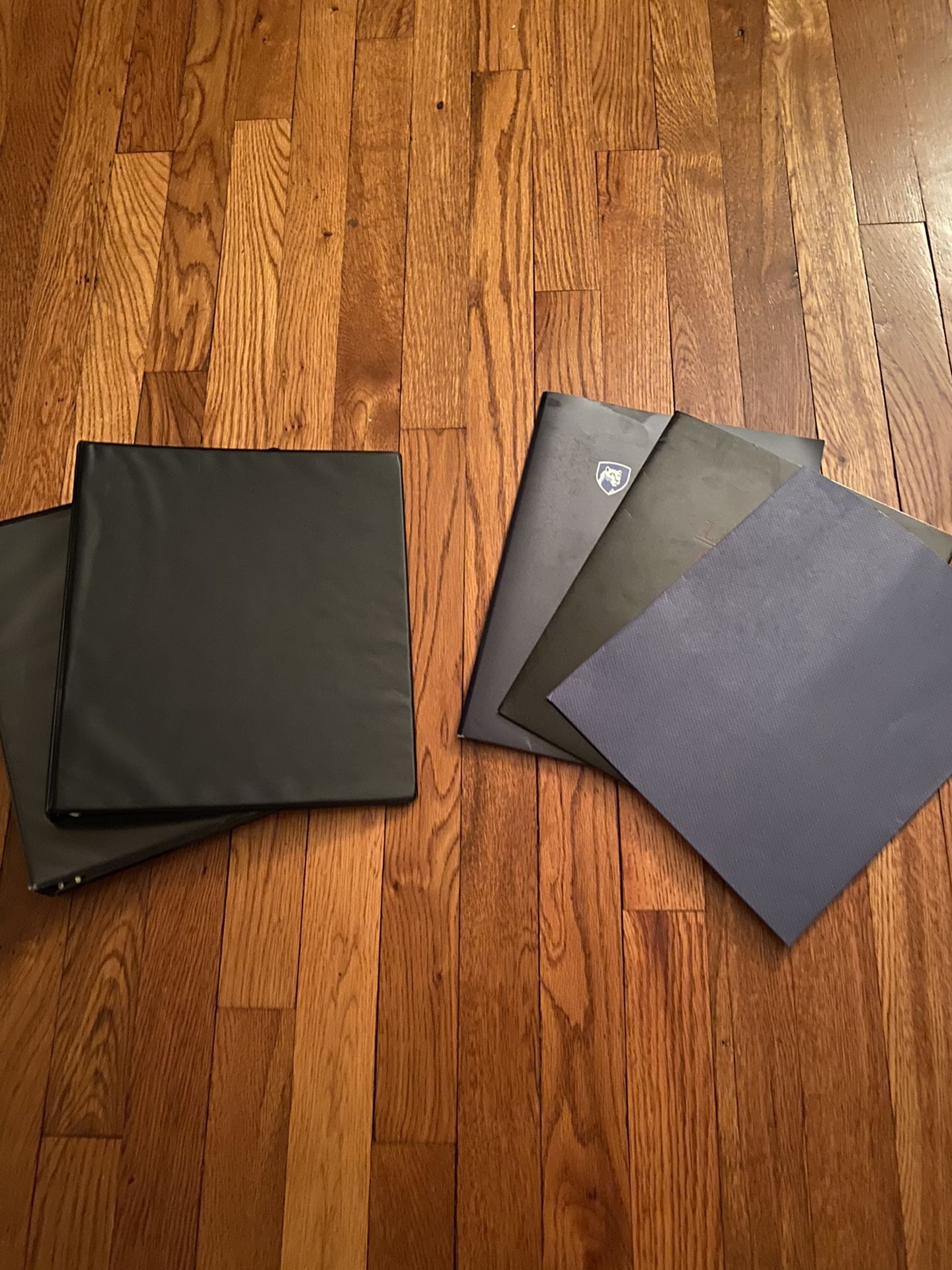 Assorted 3-Ring Binders, Pocket Folders, Index Card Box