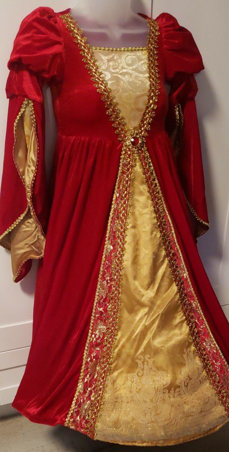 Frolics Child 6X Princess Queen Red Gold Costume Halloween Dress Up