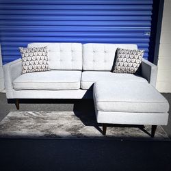 Light Gray Mid Century Modern Sectional Sofa