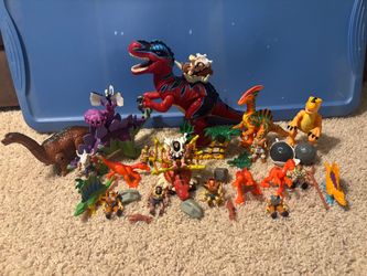 Dinosaur and Caveman Action Figure Lot
