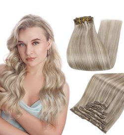 7 Pc Clip In Hair Extensions 100% Remy Hair 20”