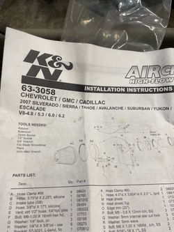 Chevy cold air intake